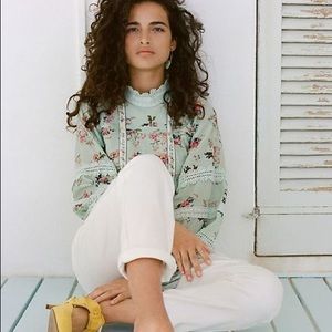 Anthropologie Amour Floral Lace Blouse